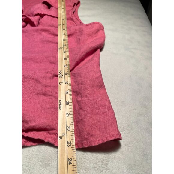 Jones New York Signature Womens Pink Linen Sleeveless Blouse XL Cottagecore - Picture 4 of 7